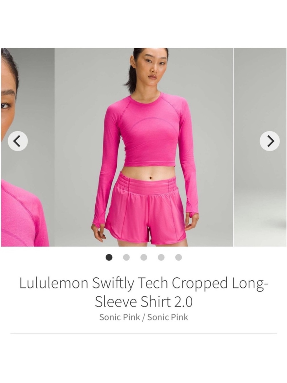 Lululemon Swiftly Tech Long Sleeve Shirt 2.0 *Race Length Sonic Pink Sz 6